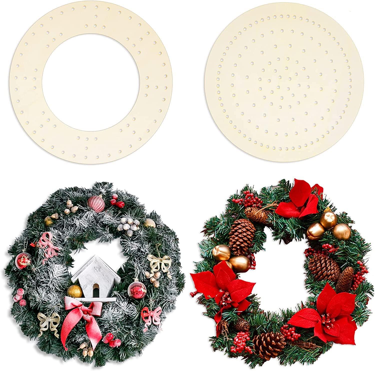 Haoser Pack of 4 pcs Wooden Floral Craft Rings, Wooden Floral Wreath Rings for Making Wedding Wreath D?cor and Wall Hanging Craft Wreath Frames for Crafts, (Inner 6.5 x Outer 8.5IN) - Haoser