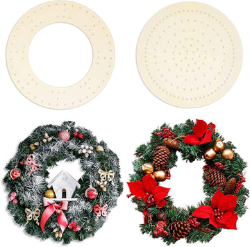Haoser Pack of 4 pcs Wooden Floral Craft Rings, Wooden Floral Wreath Rings for Making Wedding Wreath D?cor and Wall Hanging Craft Wreath Frames for Crafts, (Inner 6.5 x Outer 8.5IN) - Haoser