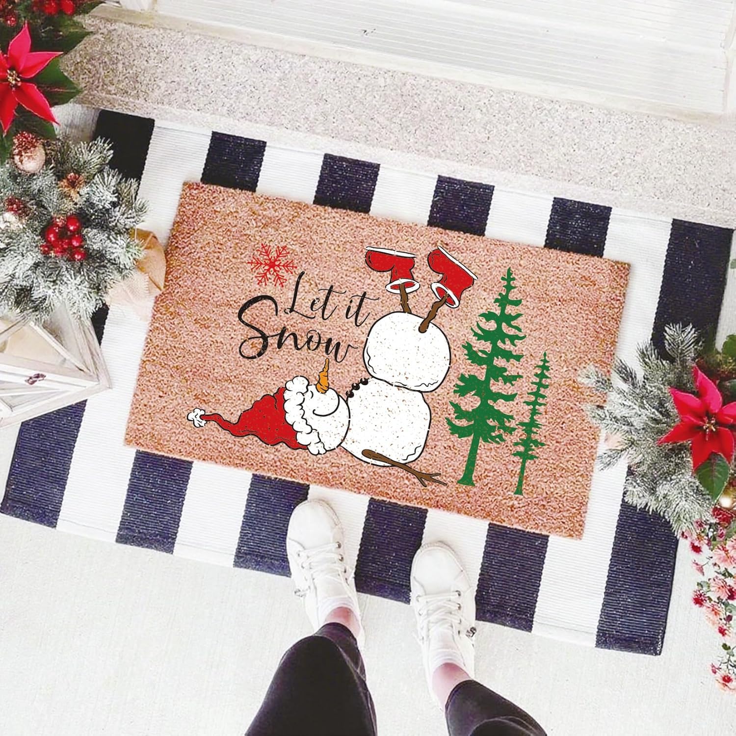 6 Pcs Christmas Doormat Stencils | Reusable Merry Christmas