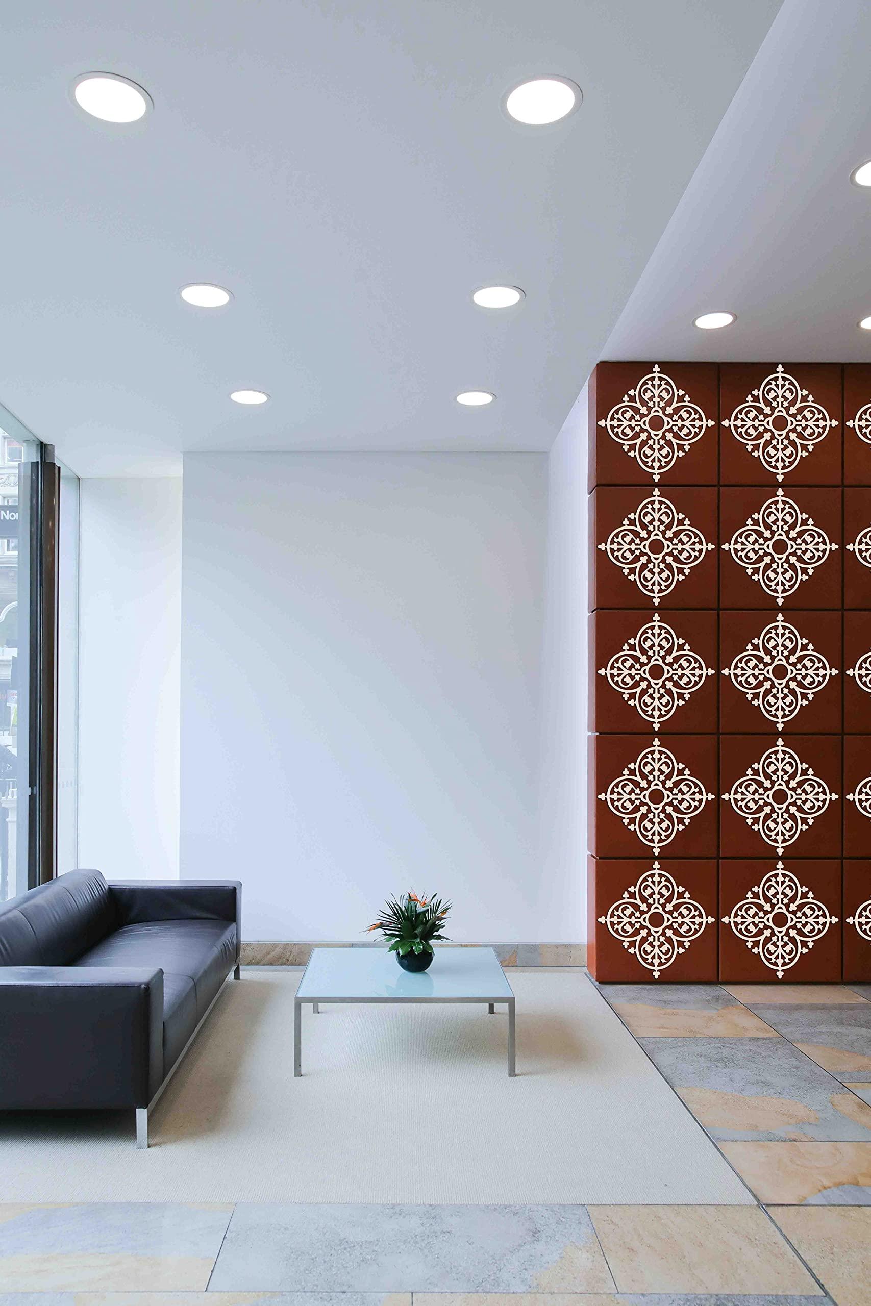 Haoser Home Décor Geometic Laser Cut Carved Panel for Living Room, Windows, Room Partition (Square Panel-8) - Haoser