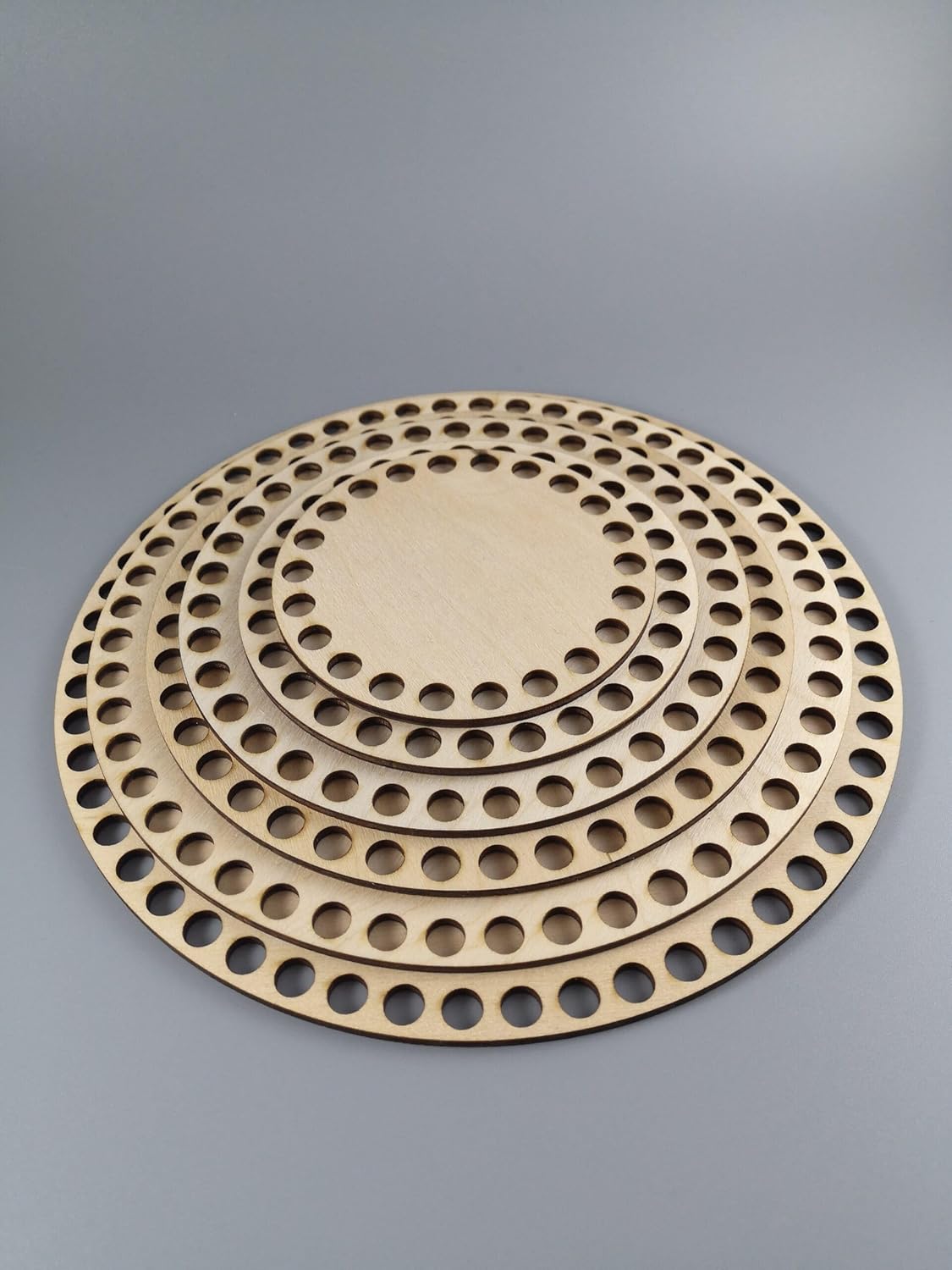 Pack of 5 Wooden Crochet Basket Bottom Round Base | DIY Crochet Basket Supply & Craft Wood Blanks | Round Crochet Basket Base | Handmade Basket Base Wooden