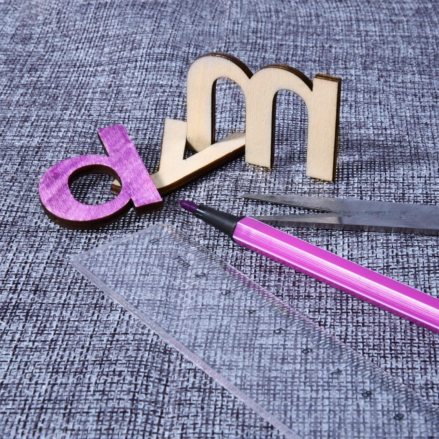 Haoser 124 Pieces Totally Wooden Capital Letter Wood Lower Case Letters Wooden Numbers for Arts Crafts DIY Decoration Displays|Blank Unfinished Wooden Letters for Crafts - Haoser