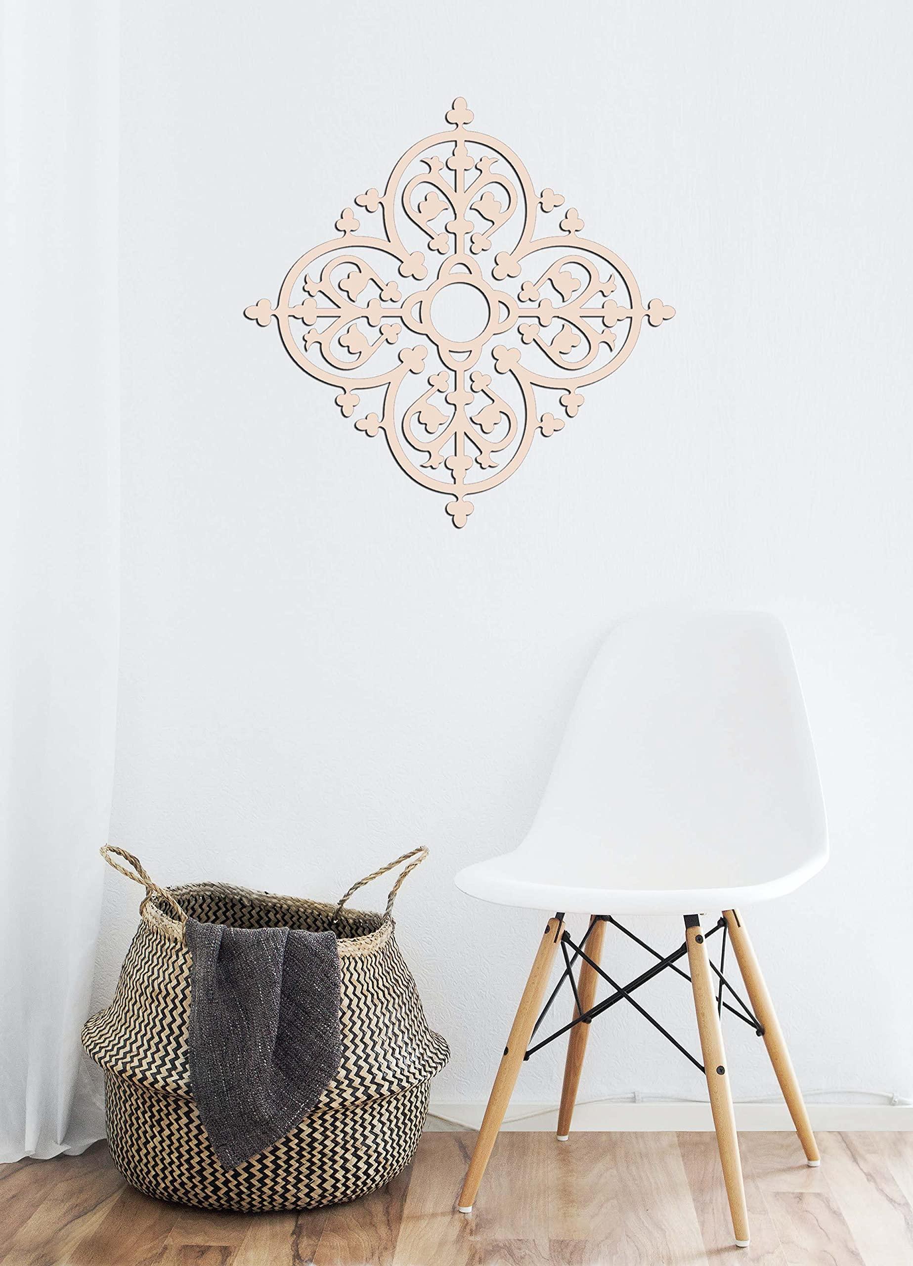 Haoser Home Décor Geometic Laser Cut Carved Panel for Living Room, Windows, Room Partition (Square Panel-8) - Haoser