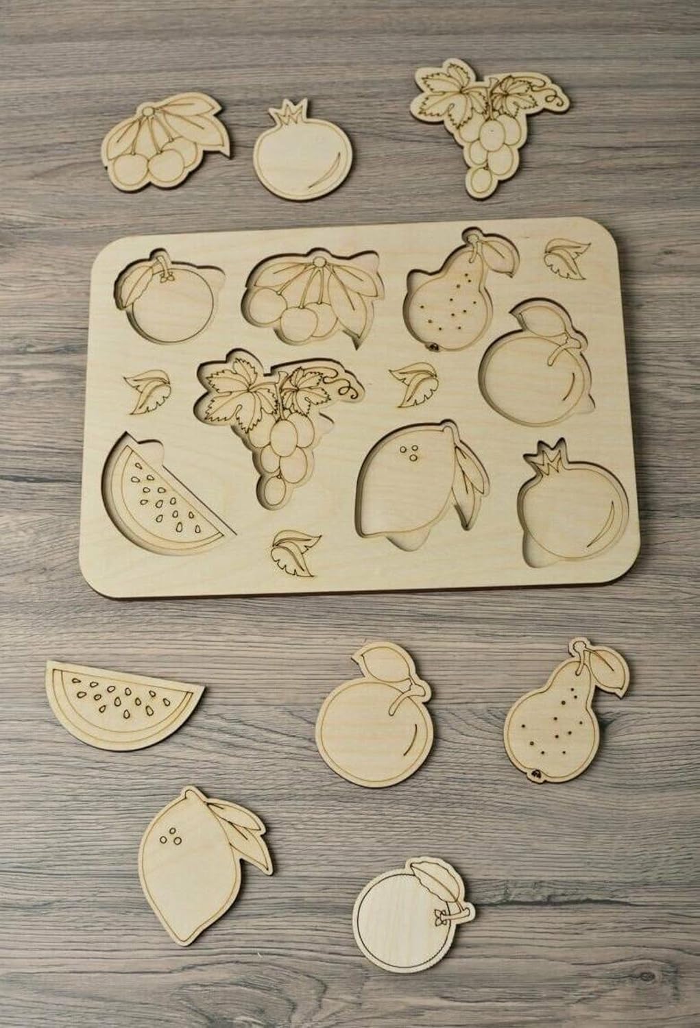 8 Pcs Wooden Kids Fruits Set | Montessori Educational Toy for Kids