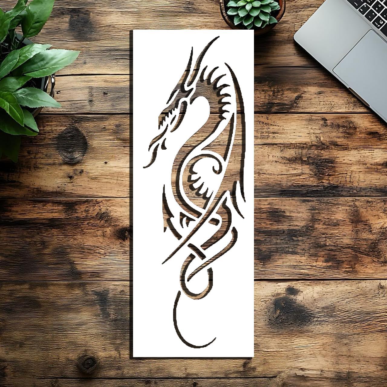 Dragon Stencil Reusable Plastic Template for Painting on Wood, Drawing, Scrapbooking
