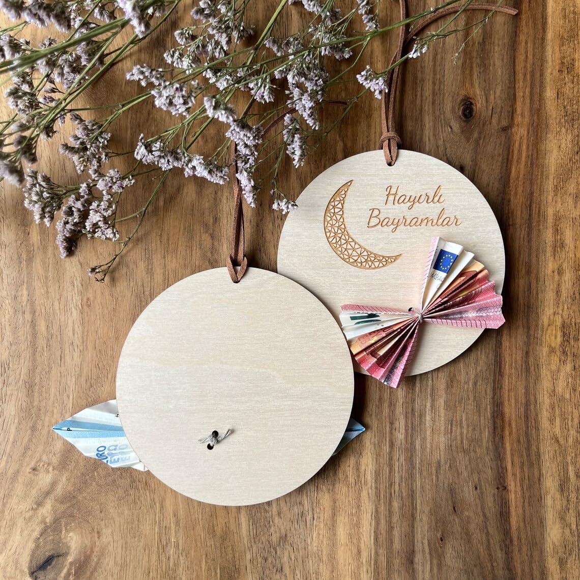 Haoser Unfinished Eid Mubarak Money Gift Cutouts|Ramadan Gift Item|Ramadan Décor & Eid Gift Item -Pack of 2 pc|Money Holders Eid Al-Adha Gifting Cards for Eid Ramadan Party Supplies