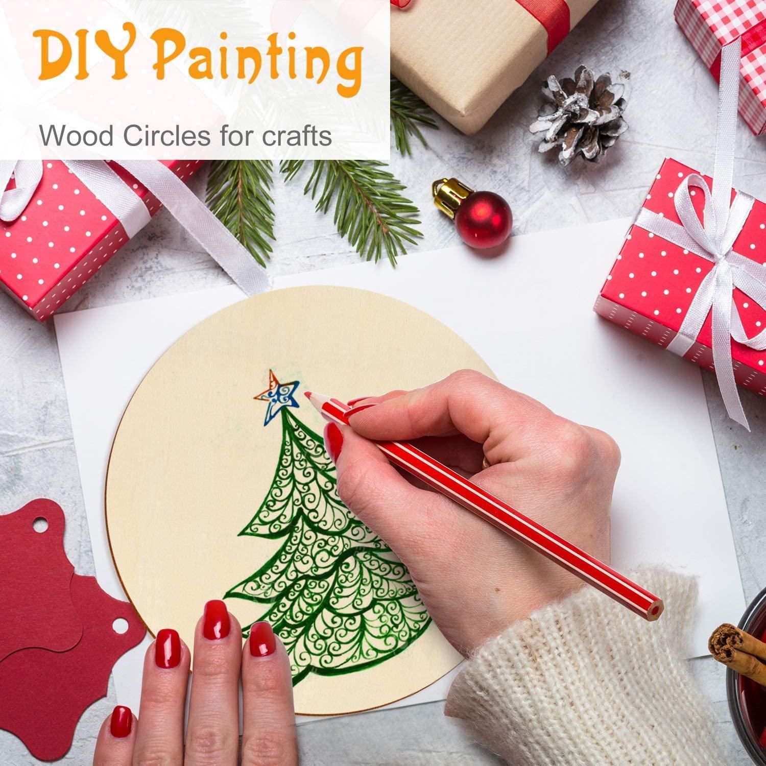 Haoser 6 Piece 6 x 6 Inch Round MDF Boards for Art and Craft, Wood Round MDF Sheets for Craft Work,Mandala Art, Pine MDF Boards for Art and Craft,MDF Cutouts for Wall Decoration, - Haoser