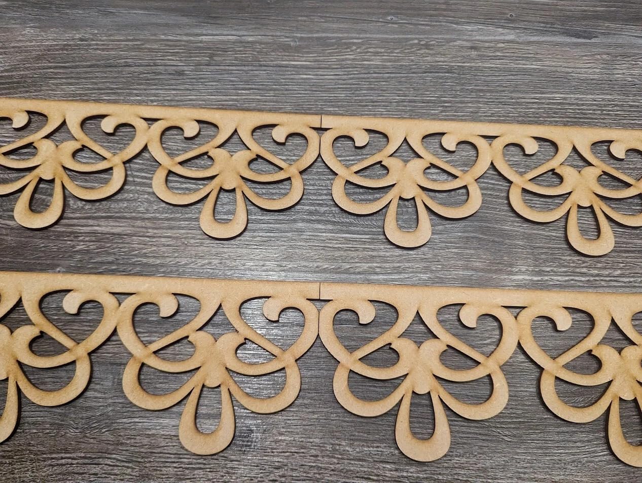 5 Pcs MDF Decorative Wood Border Embellishments – MDF Trim for Wall Decor, Furniture, DIY Crafts, Scrapbooking, and Art Projects (12x4 Inch)