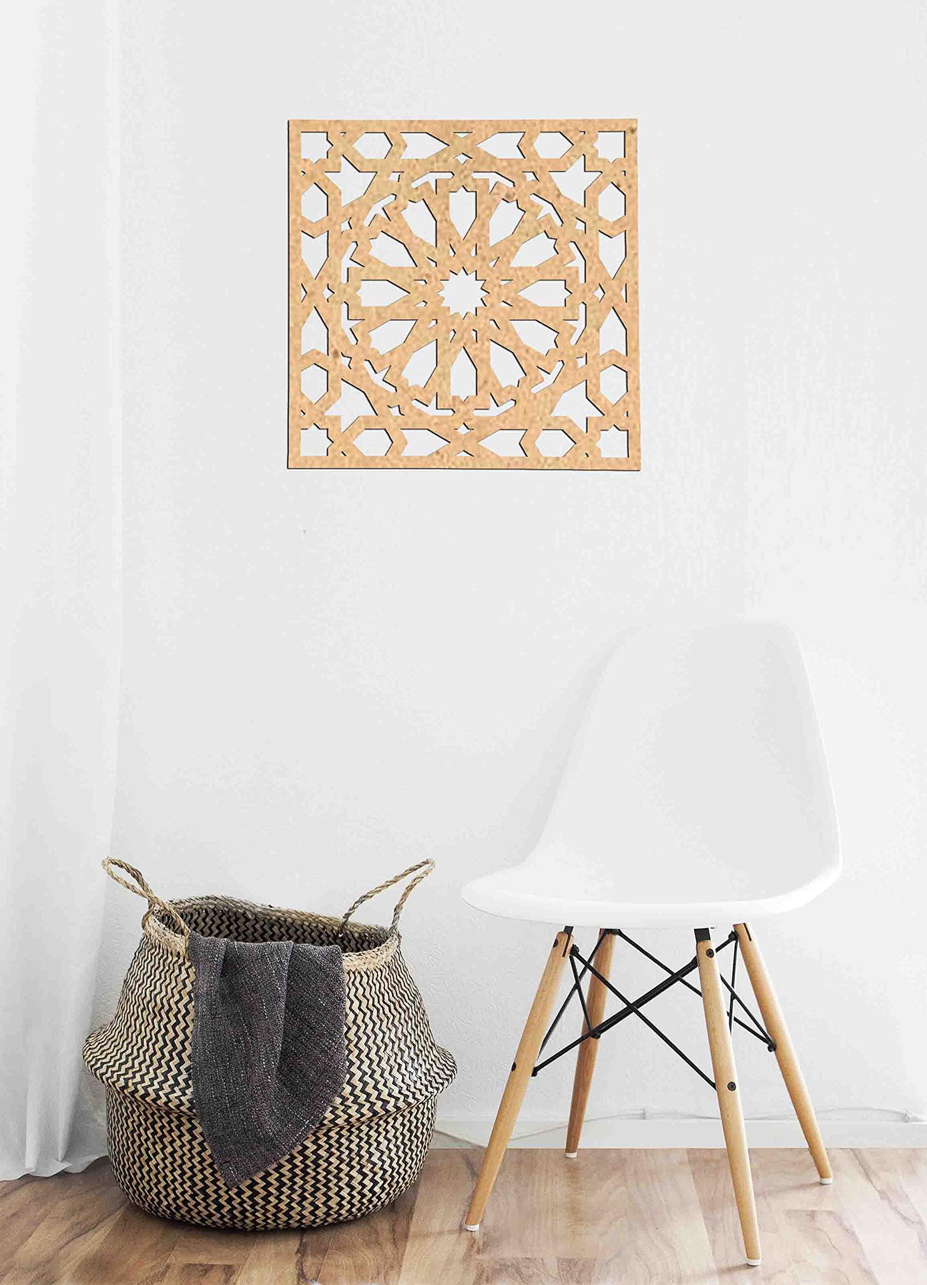 Haoser Birch Ply-3mm Wooden Panel for Room Divider/Partition, Wall Decor Pack of 1 Geometric Laser Cut Carved Panel  (Panle-7) - Haoser