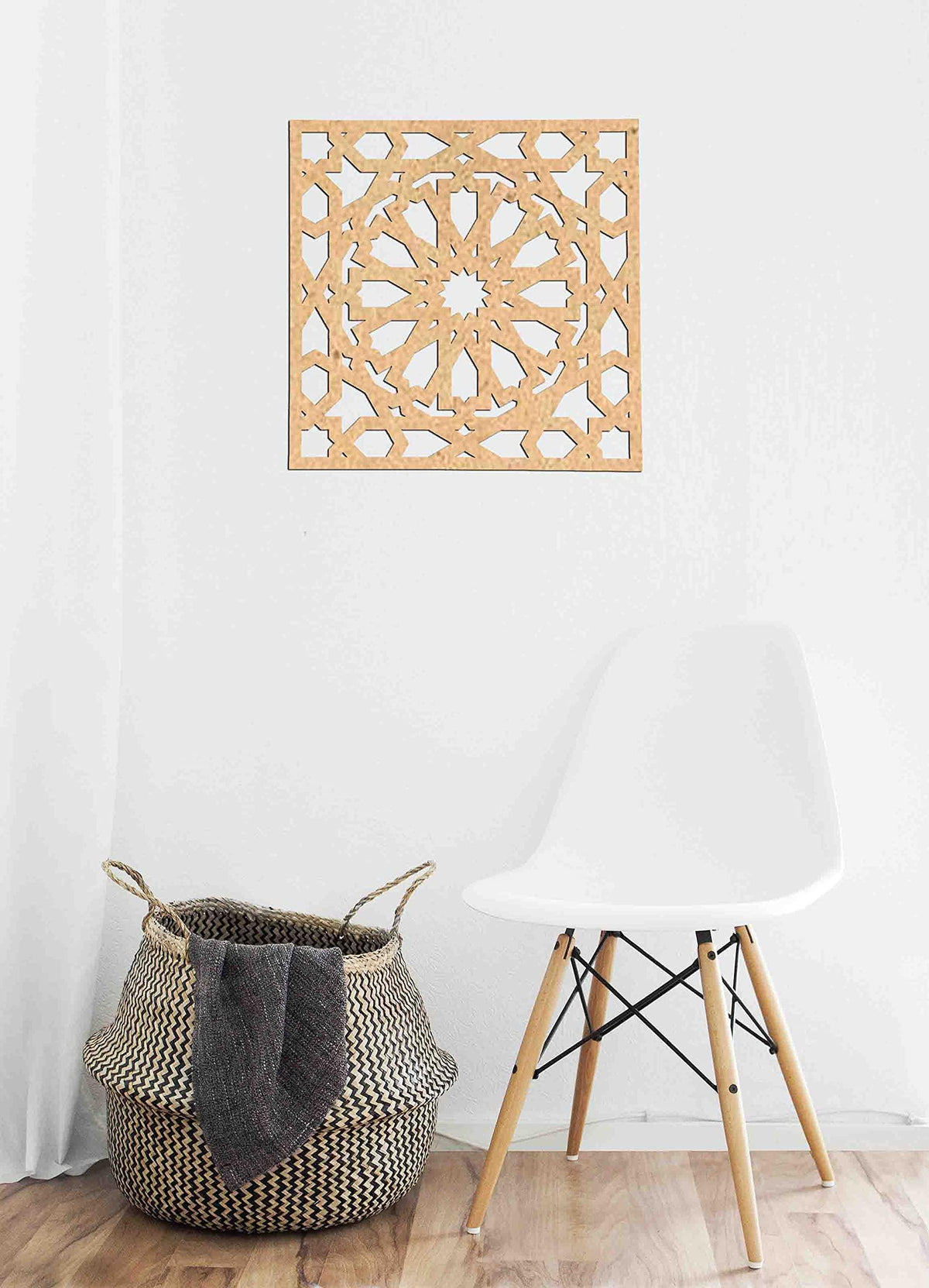 Haoser Birch Ply-3mm Wooden Panel for Room Divider/Partition, Wall Decor Pack of 1 Geometric Laser Cut Carved Panel  (Panle-7) - Haoser