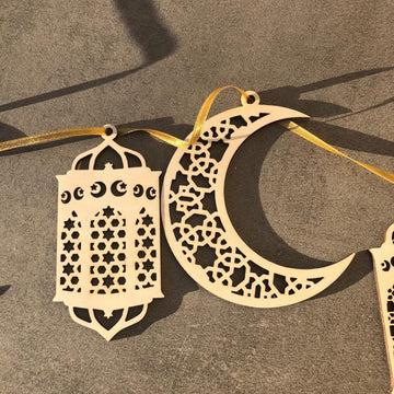 Pack of 6 Ramadan Decorations – Islamic Table & Wall Decor, 10 CM | Premium Pine MDF | Ramadan Kareem Mubarak Decoration for Home, Office, | Ramazaan Decoration itmas | Eid Decor itmas