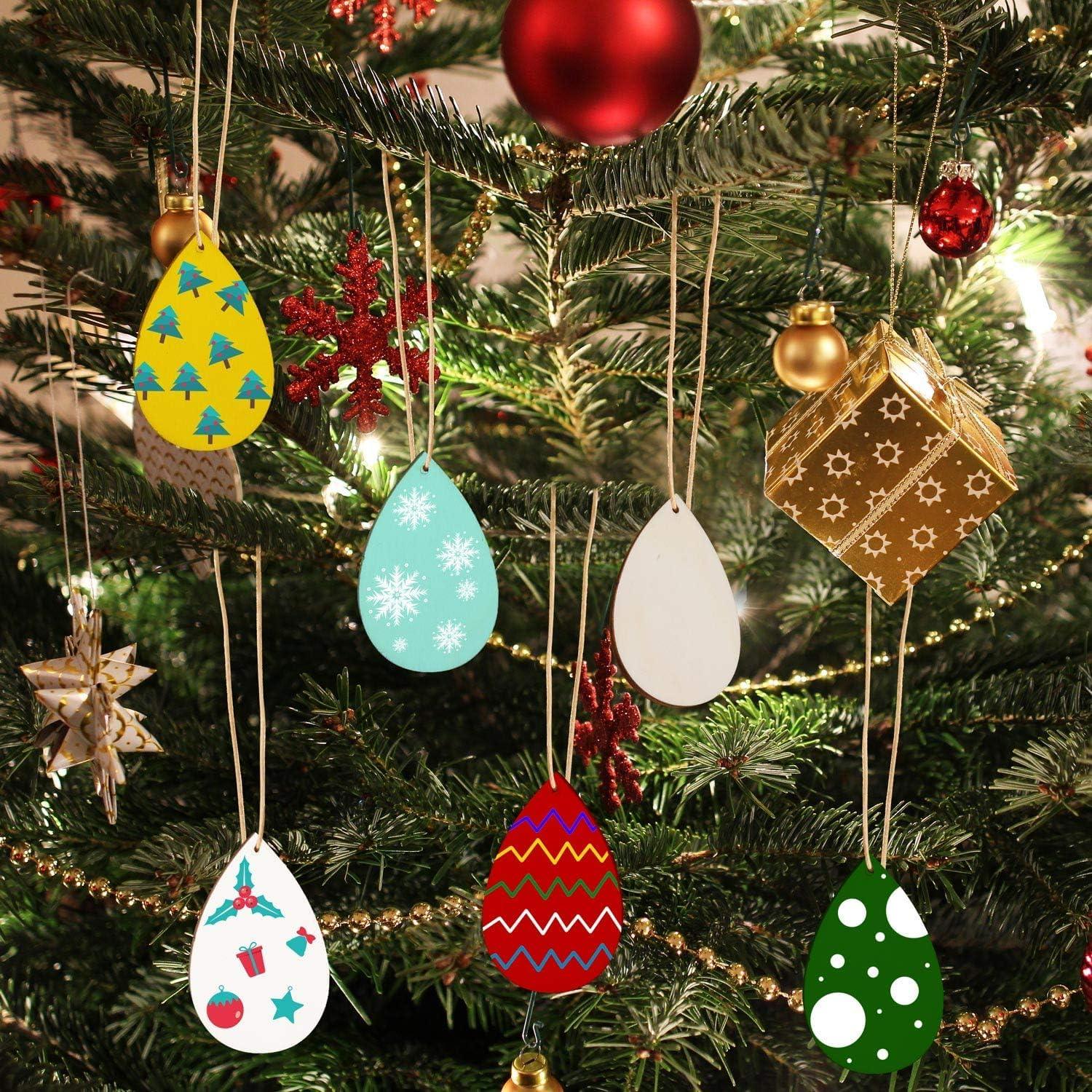 Haoser 70 Pieces Unfinished Wood Teardrop Earring Pendant for Jewelry Earrings Backs for Jewelry DIY Craft Making (Small,1.4 x 2.2 inch) Unfinished Wooden Earrings Kits - Haoser