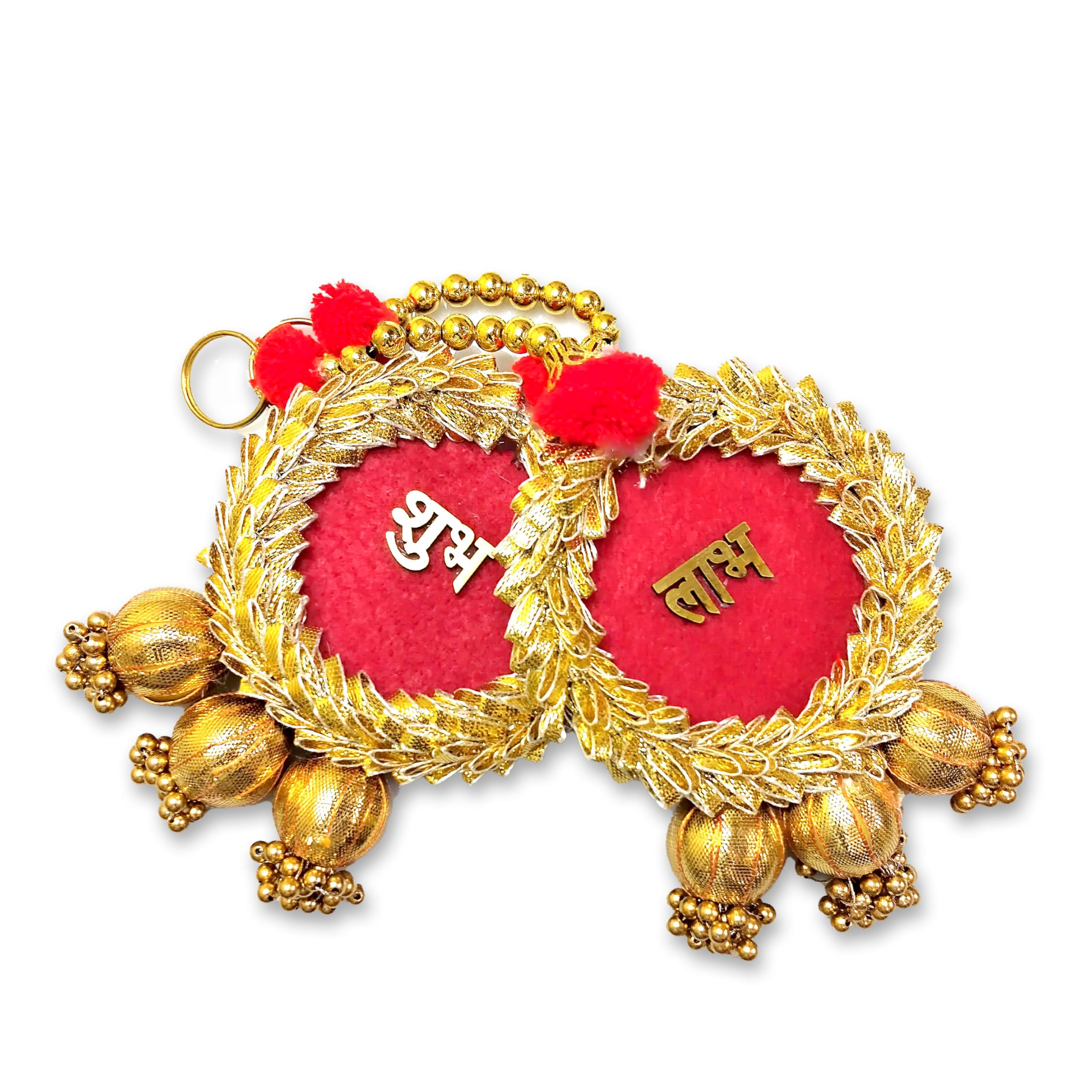 Haoser shubh labh for Door Entrance (1 Pair), (RED-SHUBH lABH)