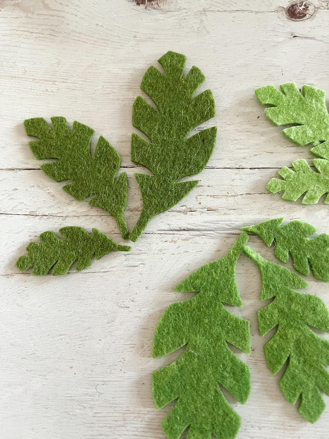 12 Pcs Felt Palm Leaf Die Cuts for DIY Craft & Decoration | Tropical Leaf Felt Shapes