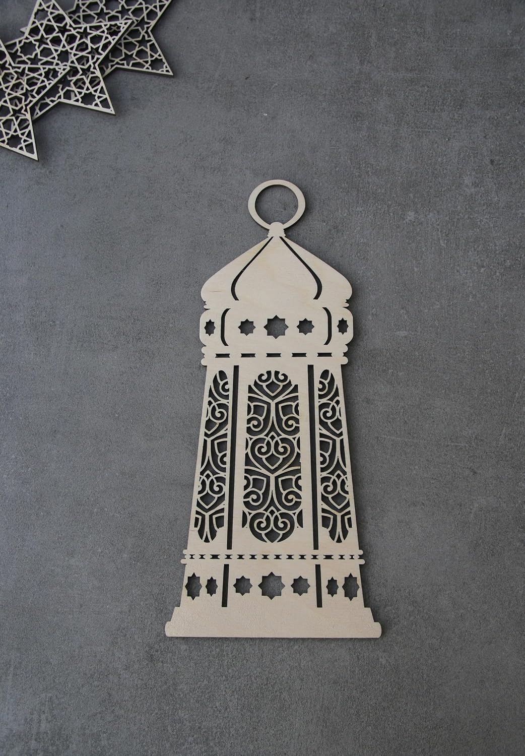 Ramadan Mubarak Wooden Lantern | Islamic Wood Lantern for Home Decor | Ramadan Lamp Wall & Table Decor