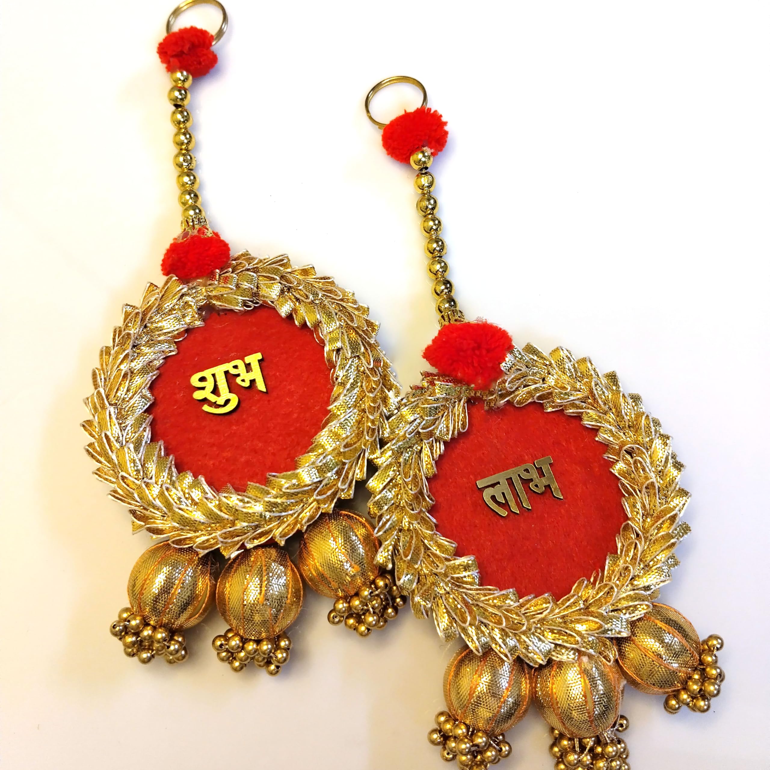 Haoser shubh labh for Door Entrance (1 Pair), (RED-SHUBH lABH)
