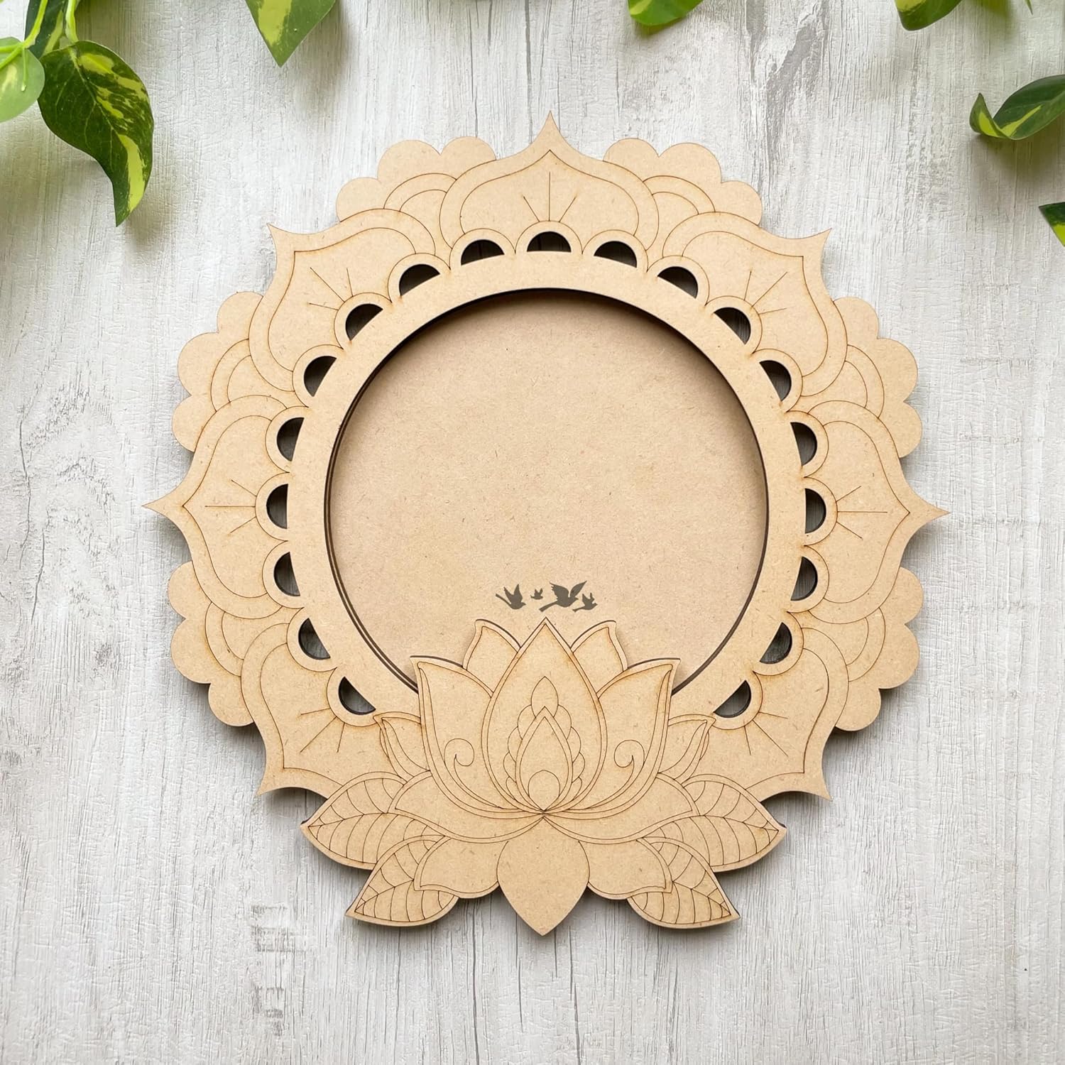 Wooden MDF Pooja Thali Platter Abstract Design