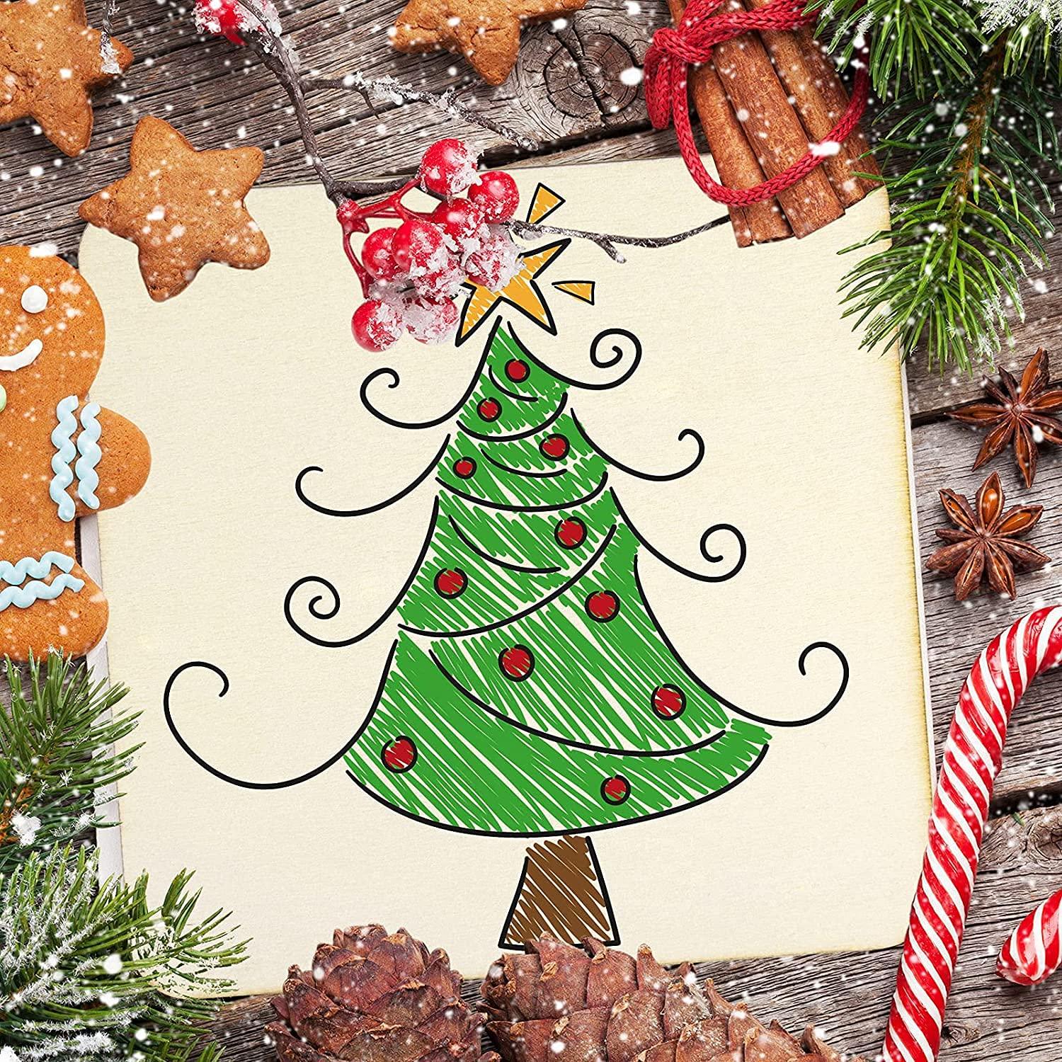 Haoser 20 Pieces 6 Inches Unfinished Wood Pieces Square Blank Round Corners Wooden Sheets for DIY Arts Craft Project - Haoser