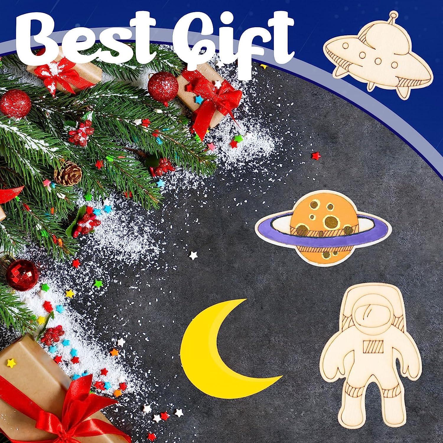 Haoser Set 18 Unfinished Wooden Cutouts Wooden Paint Crafts for Decoration Kids DIY Craft Art Project, MDF Cutouts for Art and Craft,(2 Pcs in Each Shape) (4.9x2.8 Inch) Pack of 2 - Haoser