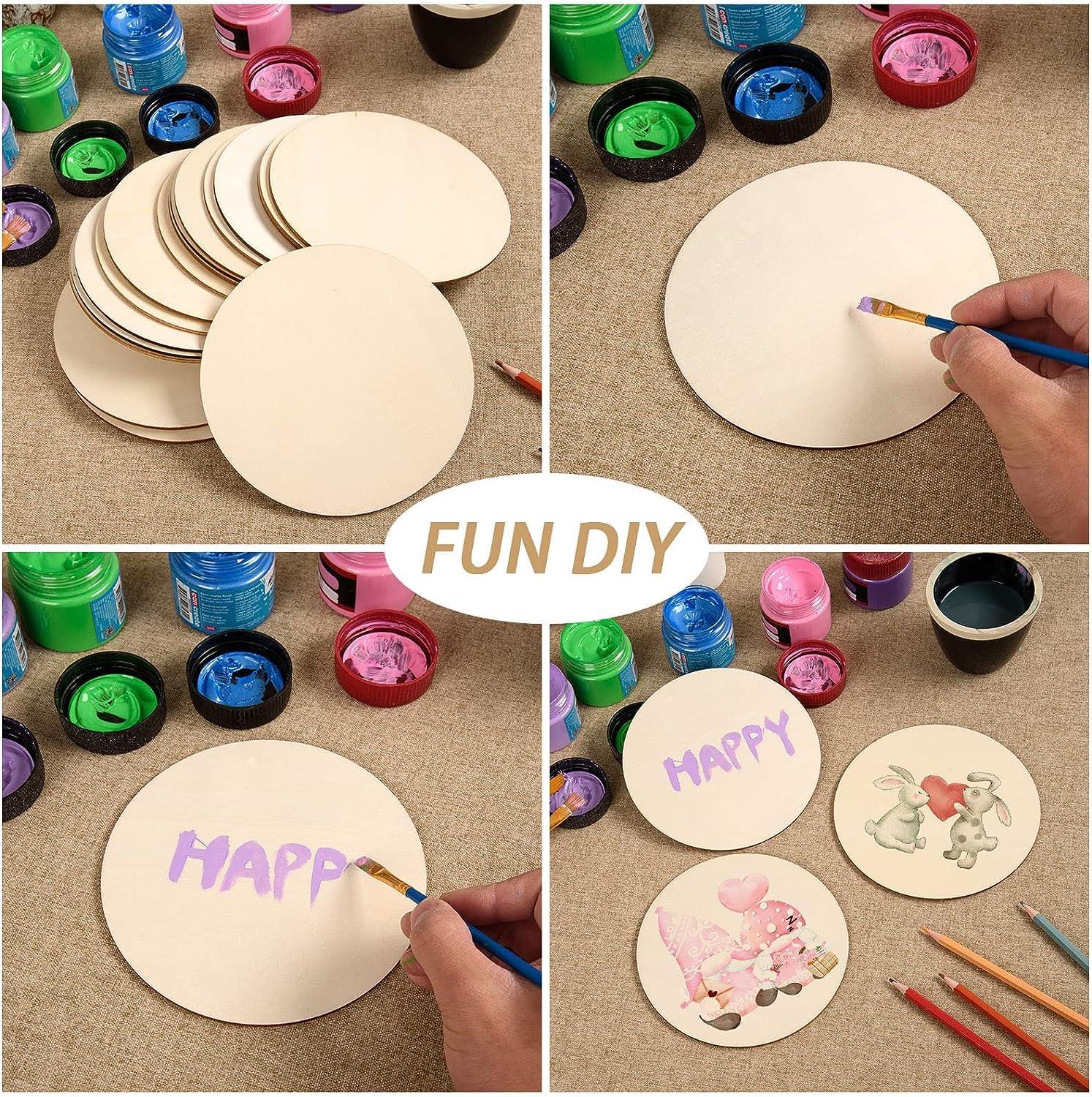 Haoser Circle MDF Pine Wood 1 inch -2.5 mm Thick Wood Circles for Crafts, Unfinished Wooden Circle Cutouts, Circle Wood Slices Board for Resin Art, Mandala Art, Pyrography, Painting - Haoser