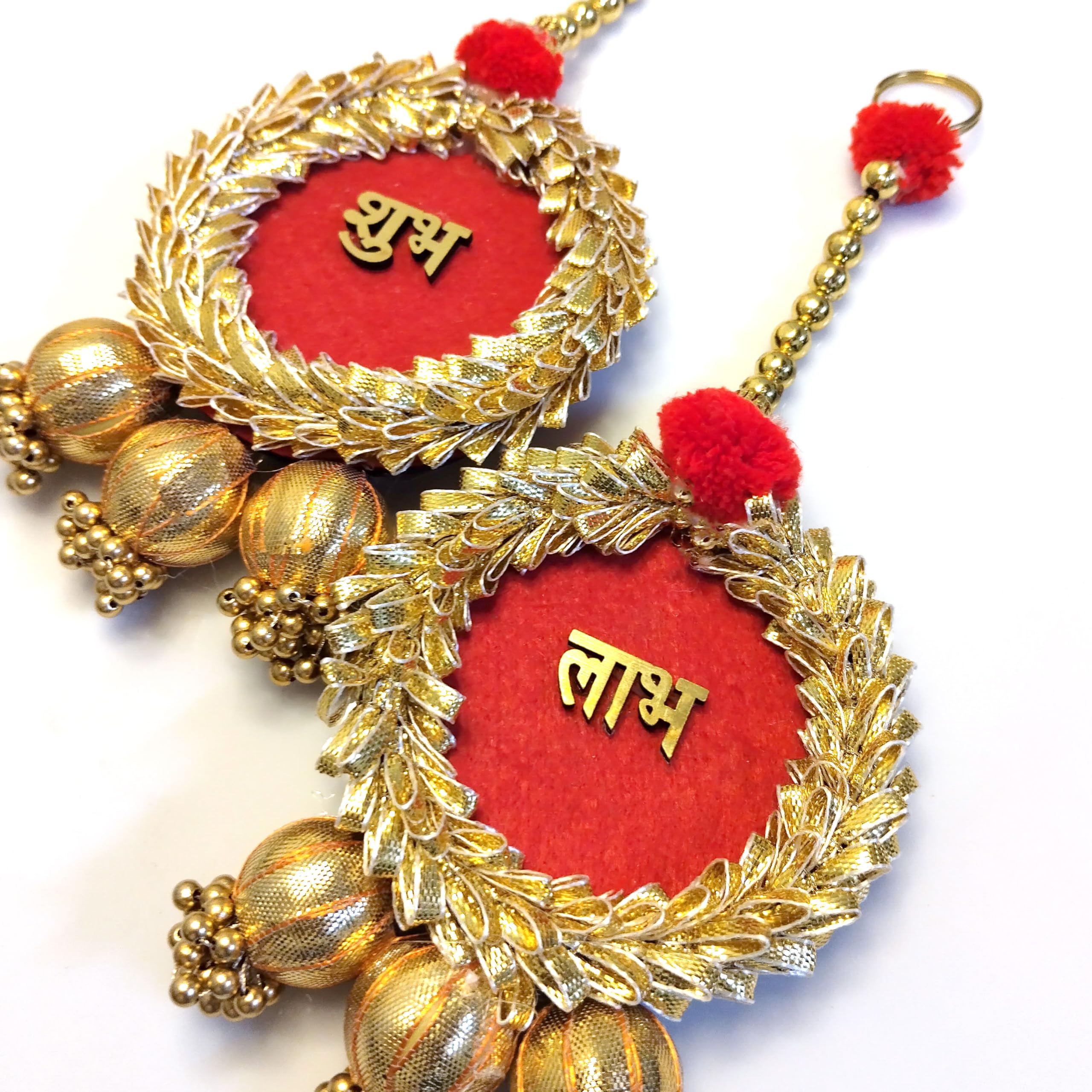 Haoser shubh labh for Door Entrance (1 Pair), (RED-SHUBH lABH)
