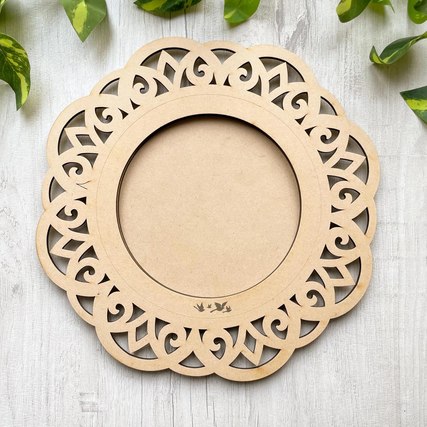 Wooden MDF Pooja Thali Platter Abstract Design