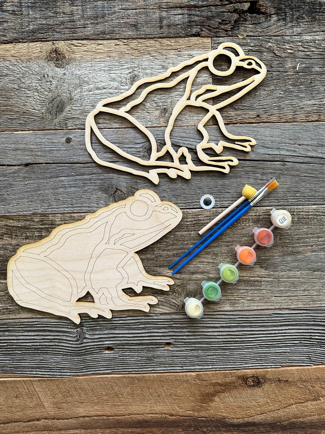 Haoser Kid's Stocking Stuffer Party Favor Frog Painting kit, Small Kids Painting Kit, Party Craft for Everyone, DIY for Kids and Teens,Return Gift Painting kit Set of 4 - Haoser
