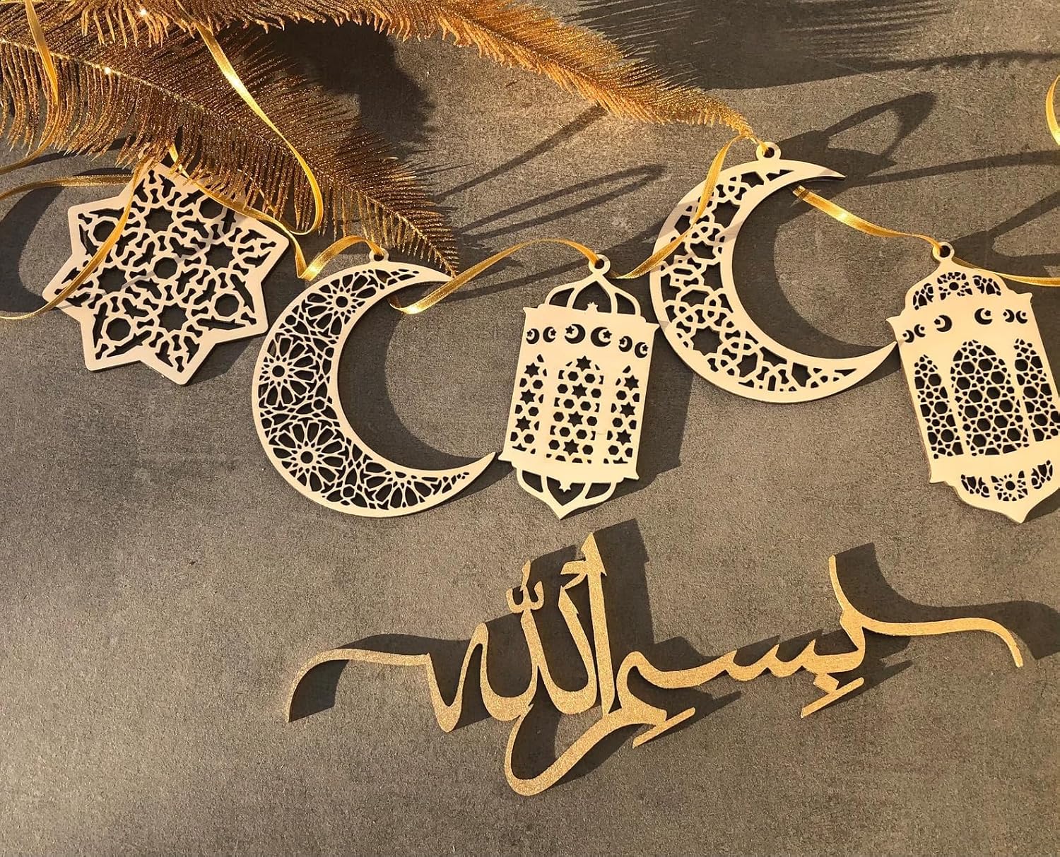 Pack of 6 Ramadan Decorations – Islamic Table & Wall Decor, 10 CM | Premium Pine MDF | Ramadan Kareem Mubarak Decoration for Home, Office, | Ramazaan Decoration itmas | Eid Decor itmas