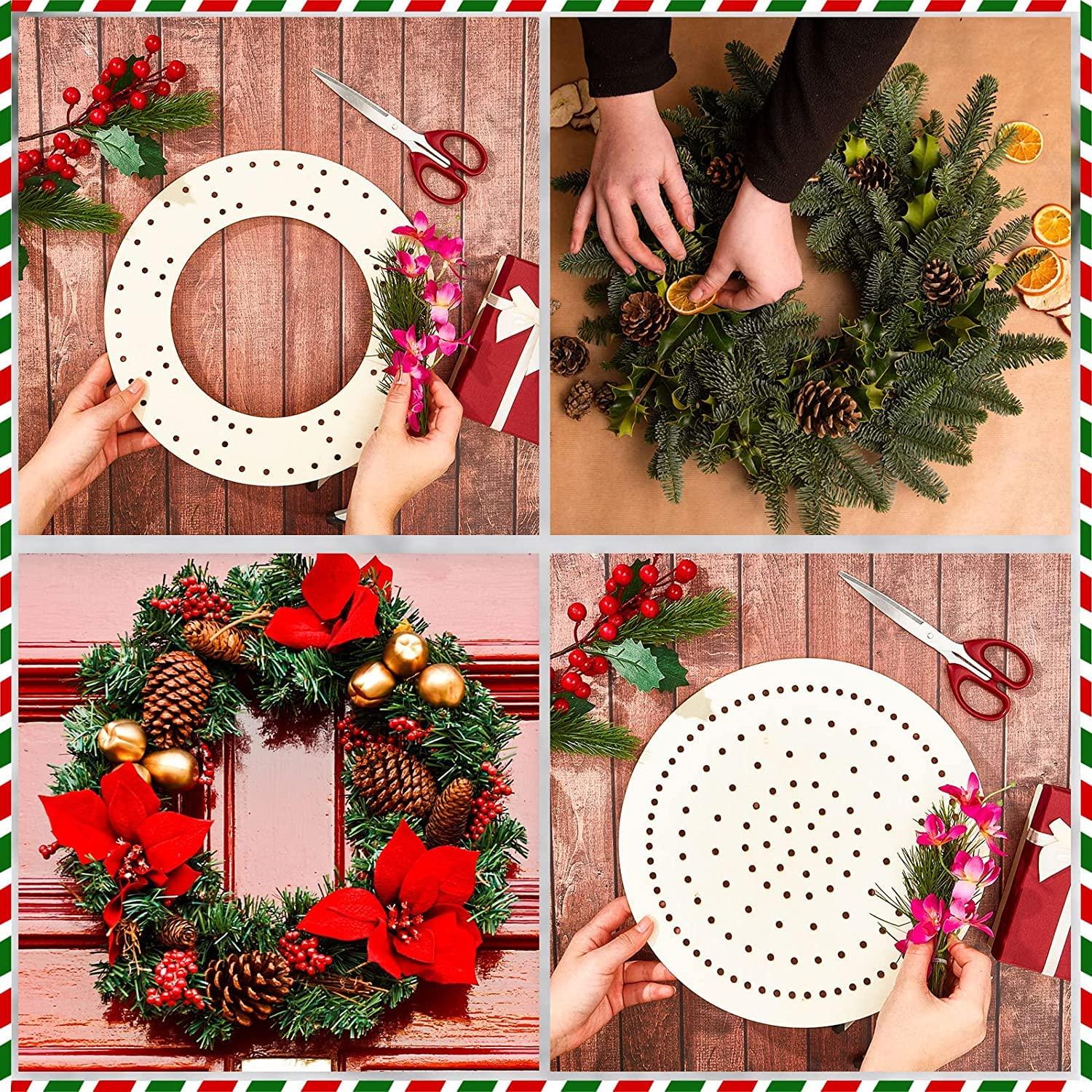 Haoser Pack of 4 pcs Wooden Floral Craft Rings, Wooden Floral Wreath Rings for Making Wedding Wreath D?cor and Wall Hanging Craft Wreath Frames for Crafts, (Inner 6.5 x Outer 8.5IN) - Haoser