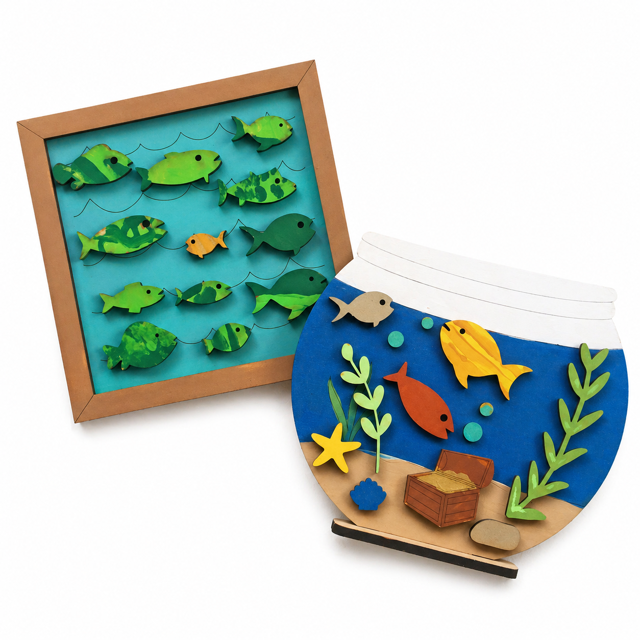 Wooden Painting Craft Kit for Kids | Unfinished Wooden Art Base for DIY Coloring & Craf