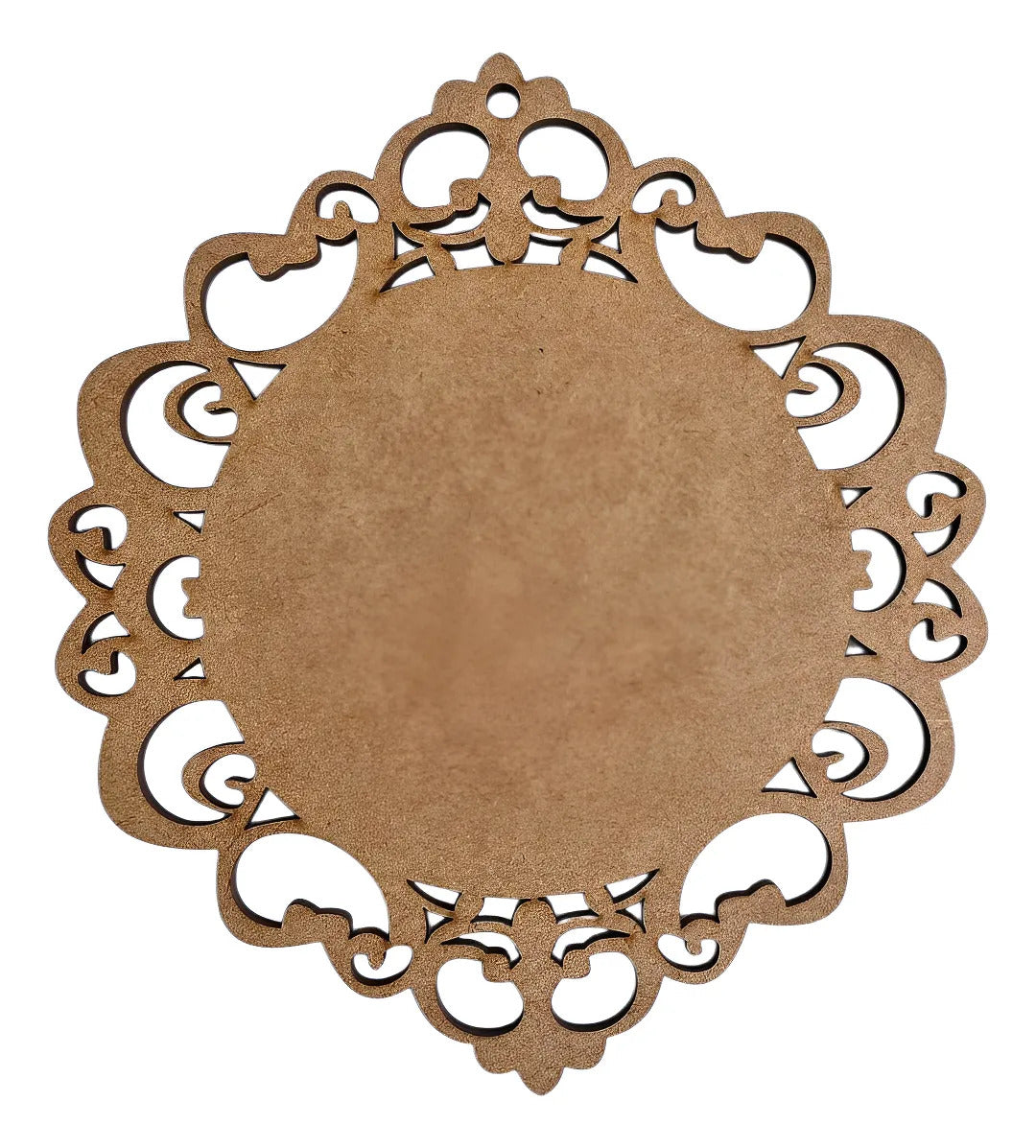 Wooden MDF Mandala Escapulário Cutouts | Pack of 6 Ornate Round MDF Craft Shapes | DIY Craft Base for Painting, Mandala Art & Home Decoration | Size 15x13 cm