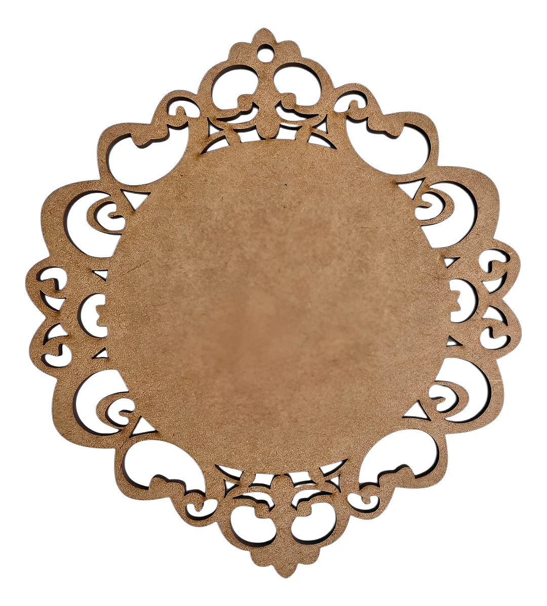 Wooden MDF Mandala Escapulário Cutouts | Pack of 6 Ornate Round MDF Craft Shapes | DIY Craft Base for Painting, Mandala Art & Home Decoration | Size 15x13 cm
