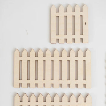MDF Wooden Picket Fence Cutout for Crafts – 6x12 Inch Unfinished DIY Fence Shape, Wall Decor, School Projects, Painting, Home Decoration