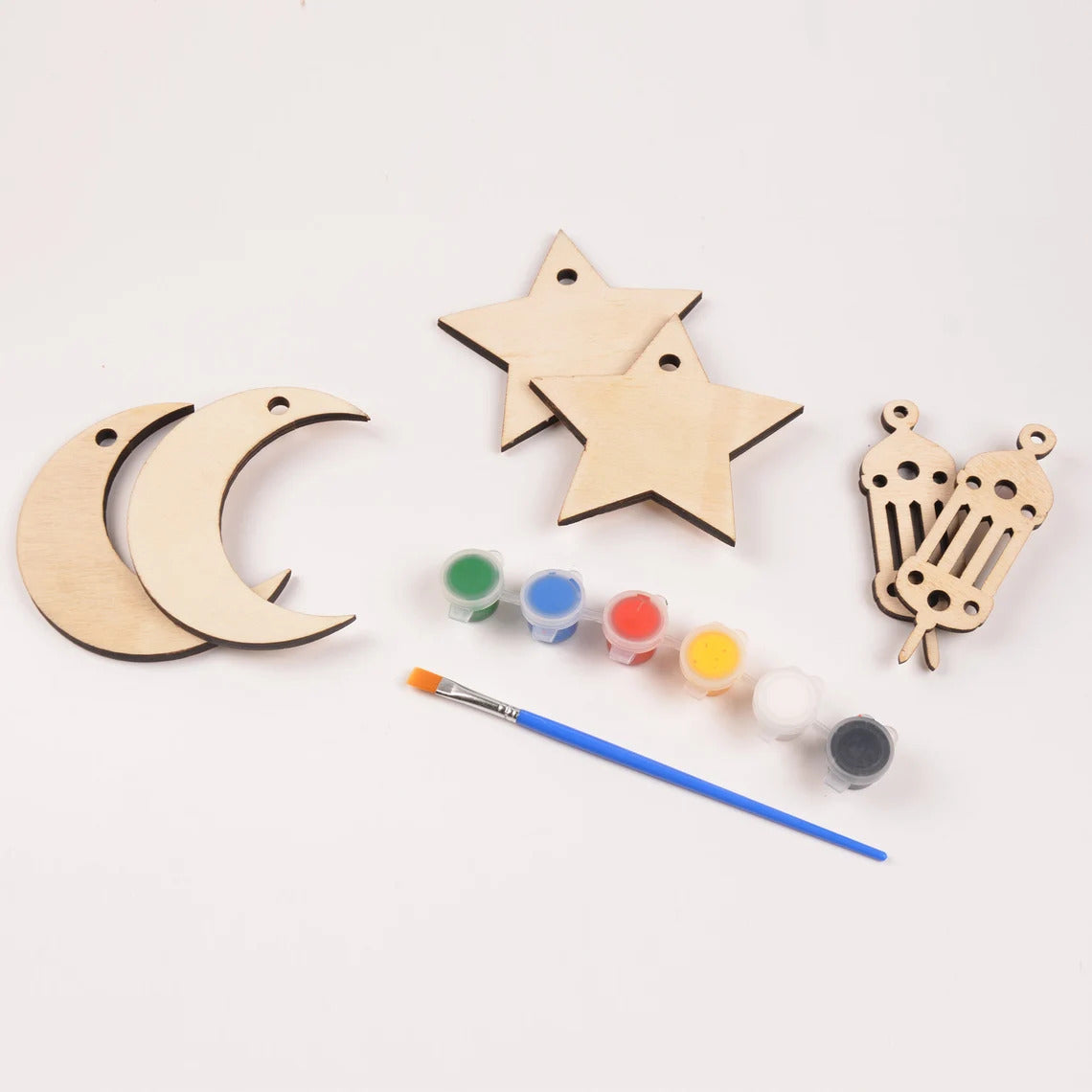Pack of 8 DIY Wood Ramadan eid Activity Paint Your own masjid Pine MDF Islamic Craft kit Kids Ramadan eid Decoration | Ramadan Decor Ornaments | Ramadan Decoration & Home Decor 6 inch