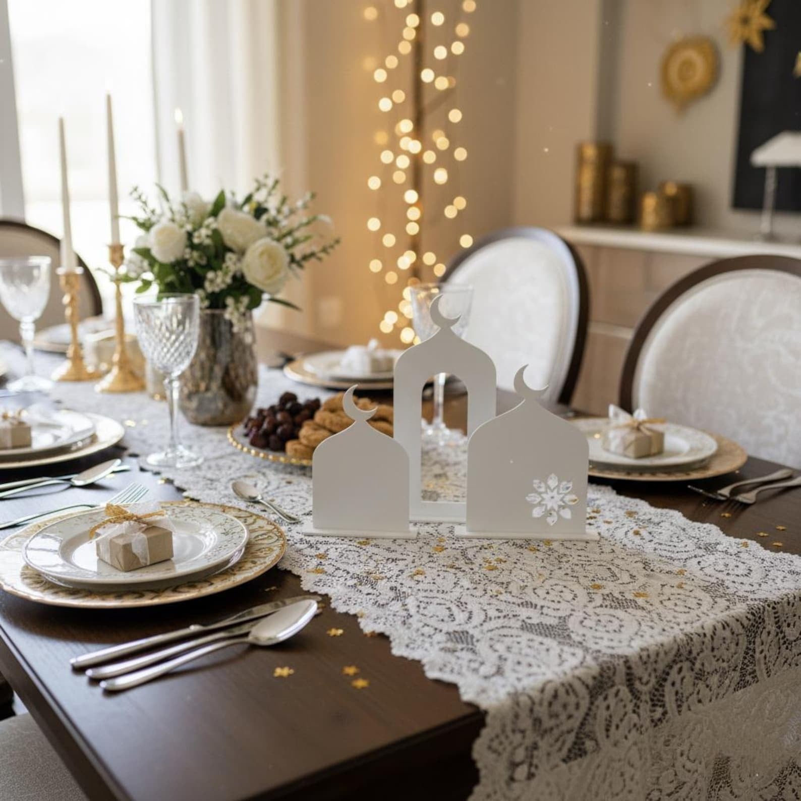 Ramadan Minaret Decor | Islamic Decor for Home Ramadan Eid Mubarak Decoration | Tabletop Mosque Minar