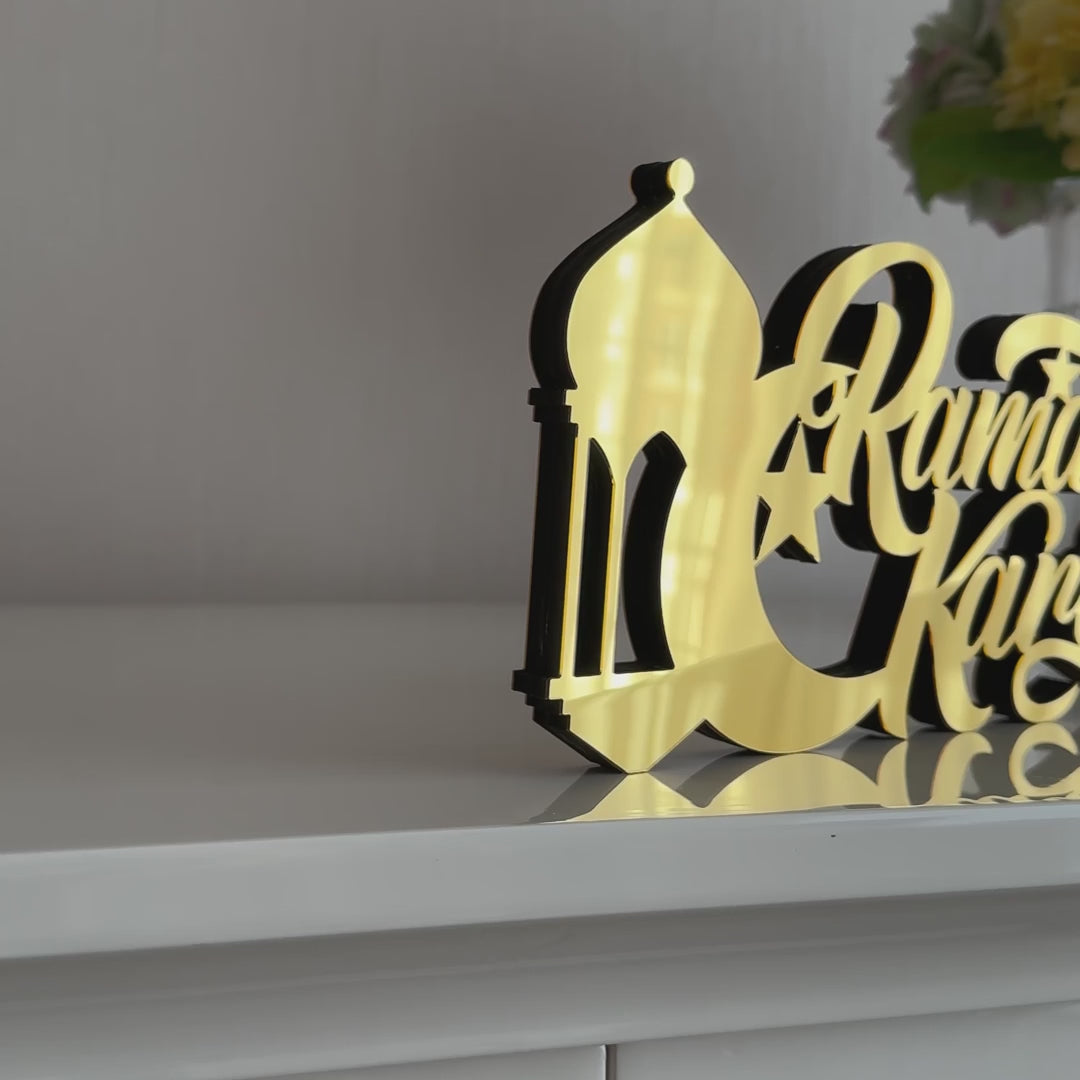 Haoser Wooden Ramadan Table Decor - Islamic Home Decor - Eid Mubarak Gift -