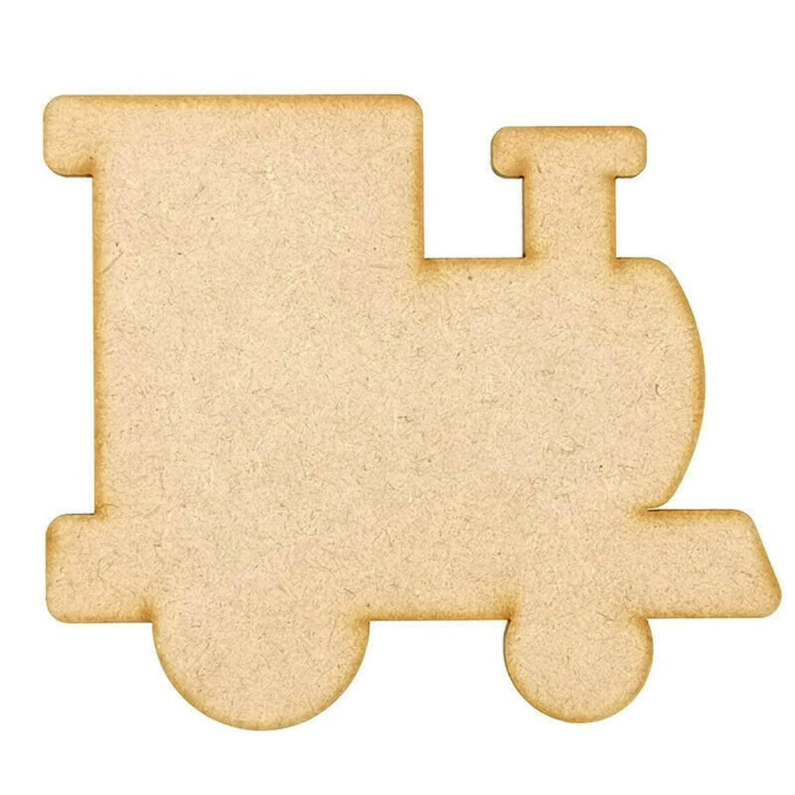 Pack of 10 Wooden MDF Train Cutouts | 2 Inch Craft Shapes for DIY Art, School Projects, Scrapbooking & Party Decorations | Wooden Blanks for Kids Crafts & Gift Embellishment