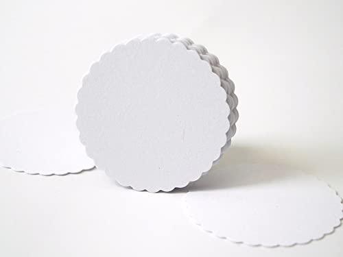 Scalloped Shaped Kraft Plain Paper Tags with Jute Twine, Perfect for Arts and Crafts, DIY, Wedding Party Favor - (Pack of 200) - Haoser