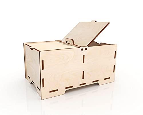 Unfinished Wooden box Storage Jewellery Antique Box for Gift - Haoser