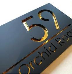 Name plate for home entrance | Door name plates | Wood Personalized Name Plate with 3D Letters | | Name Plate For Home, Office & Outdoor Entrance | 15X30 cm | Gift (Design 1) - Haoser