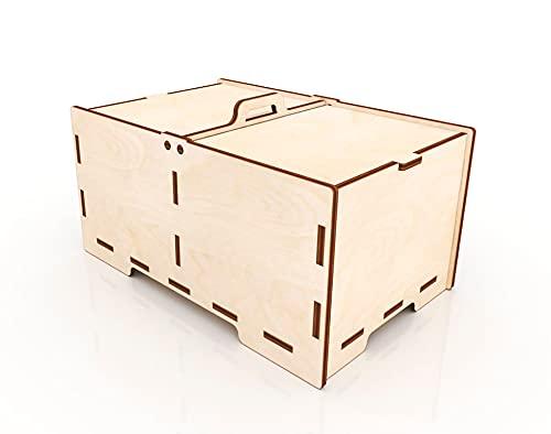 Unfinished Wooden box Storage Jewellery Antique Box for Gift - Haoser