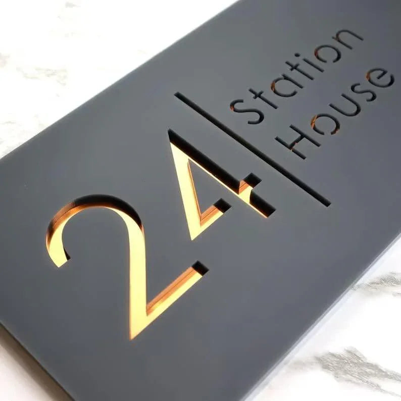 Name plate for home entrance | Door name plates | Wood Personalized Name Plate with 3D Letters | | Name Plate For Home, Office & Outdoor Entrance | 15X30 cm | Gift (Design 1) - Haoser
