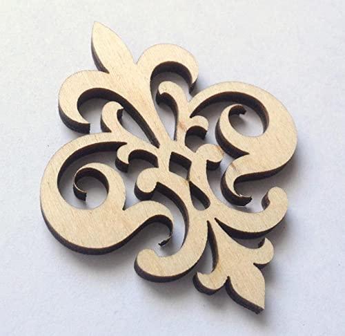 Wooden Ornaments Cutouts for Home Decor, Laser Cut Wood Cutouts for DIY Craft Project (Pine MDF_Ornament-5_3 Inch_Pack of 10) - Haoser