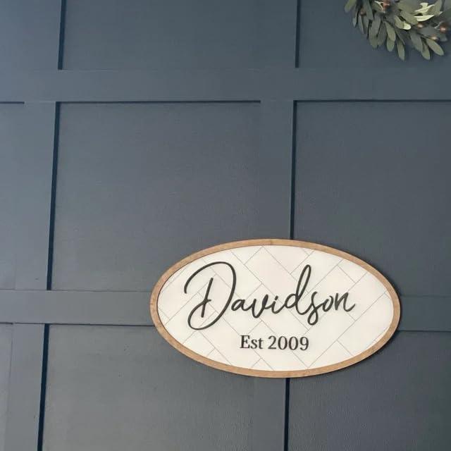 Personalized Round Shaped Wood Name Plate For Home Office Flat (Large – 50x50cm) - Haoser