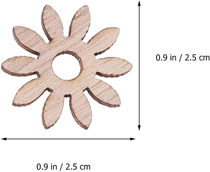 100pcs Wooden Slices Wooden Embellishments Wooden Shapes Cutouts Wooden Flower Butterfly Birds Craft Slice Unfinished Wood Discs for DIY Crafts Wooden Cutouts Project Wooden Shapes 1.5*1.5 inch - Haoser