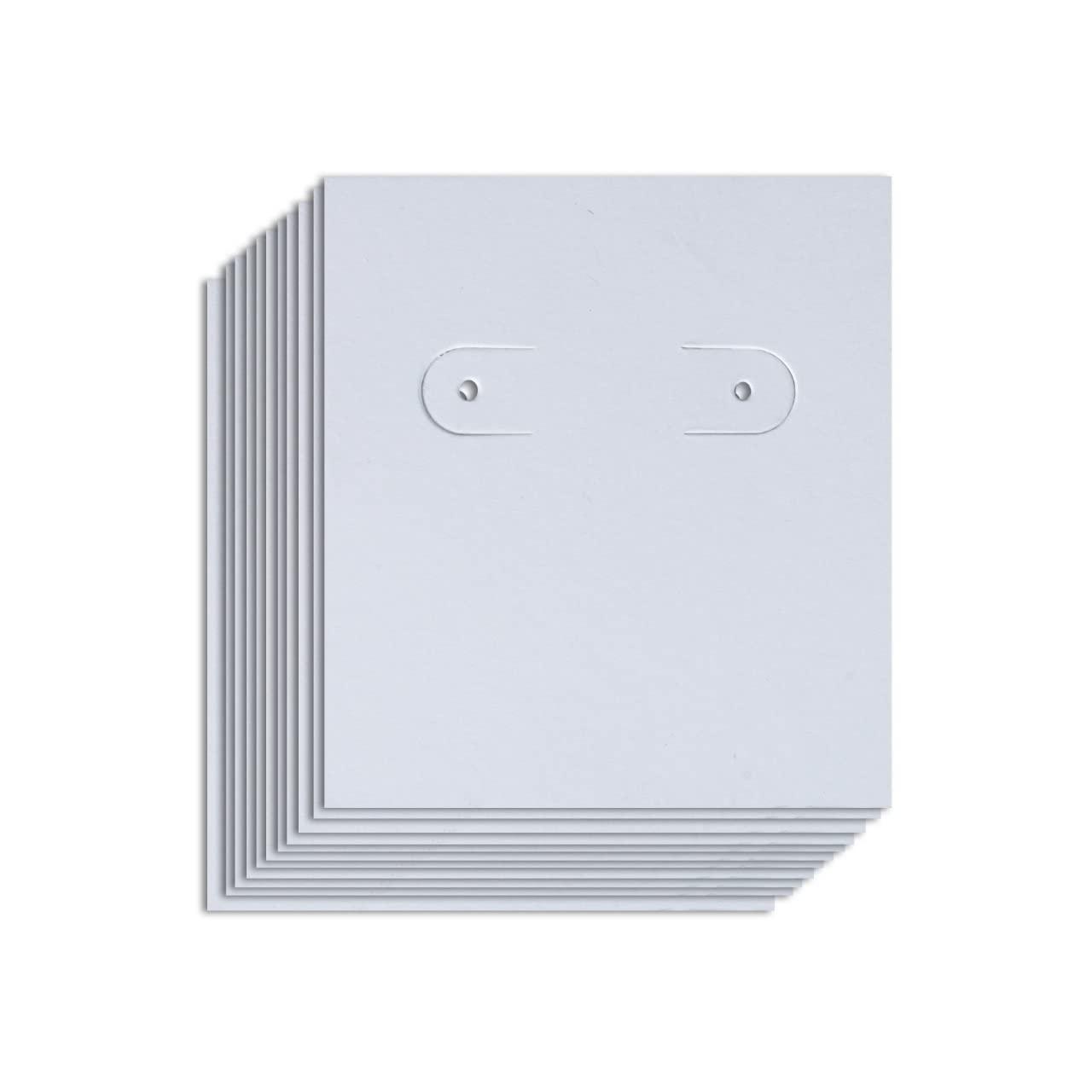 Paper Decorative Jewelry Display Card Earring And Bracelet White Hanging Earring Cards Rectangle Tag Lable (2.9X2.6 Inch)(Pack Of 50) - Haoser
