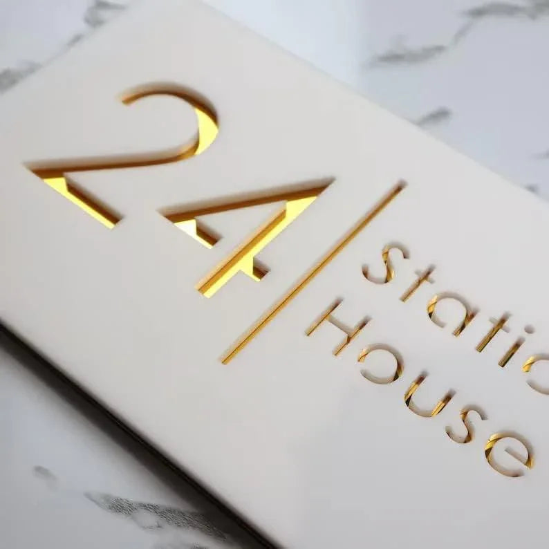 Name plate for home entrance | Door name plates | Wood Personalized Name Plate with 3D Letters | | Name Plate For Home, Office & Outdoor Entrance | 15X30 cm | Gift (Design 1) - Haoser
