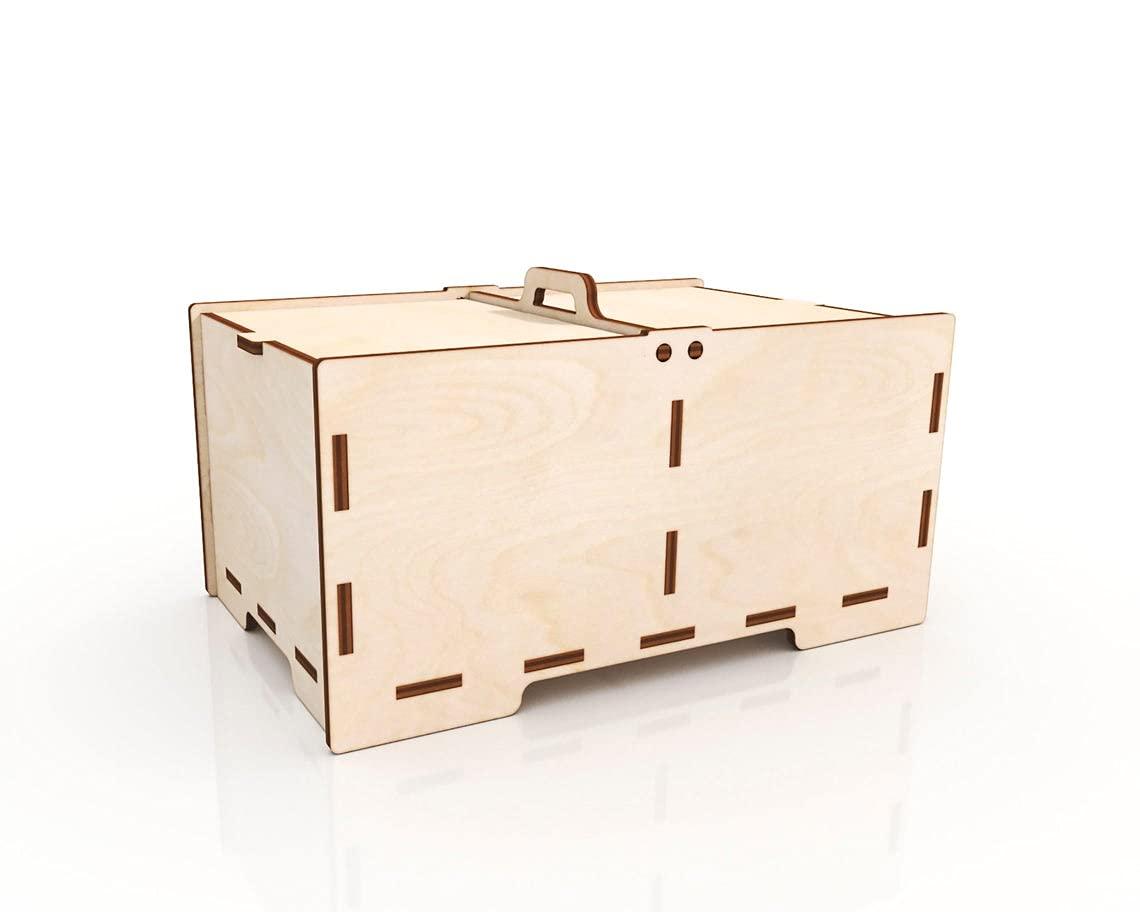 Unfinished Wooden box Storage Jewellery Antique Box for Gift - Haoser