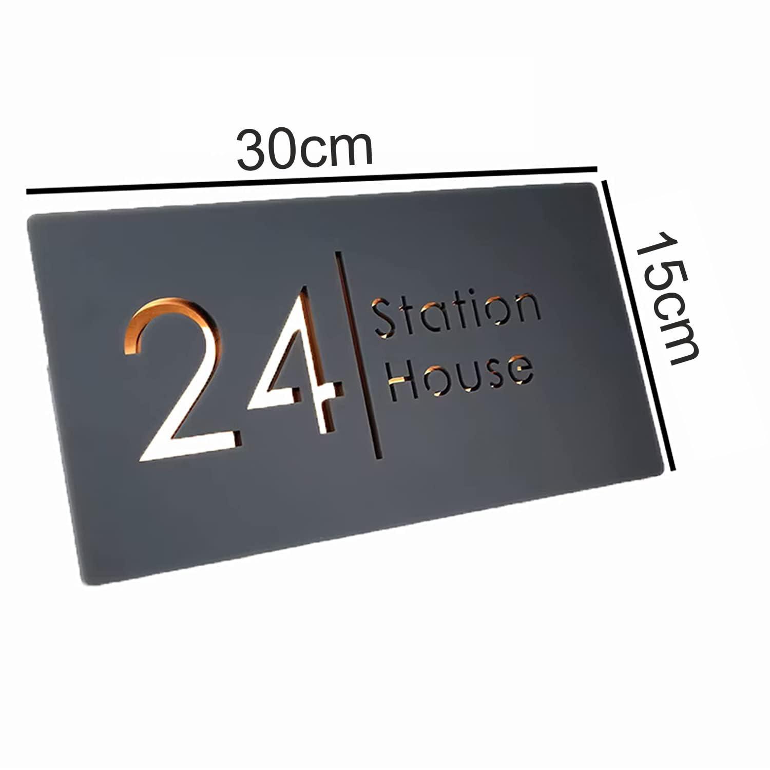 Name plate for home entrance | Door name plates | Wood Personalized Name Plate with 3D Letters | | Name Plate For Home, Office & Outdoor Entrance | 15X30 cm | Gift (Design 1) - Haoser