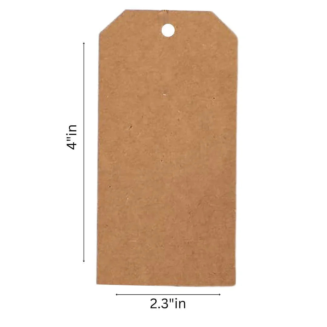 50pcs Circle Shaped Brown Kraft Paper Double-Sided Writable Handmade Tag with Natural Jute Twine for Gift & Thanksgiving Tag (6cmX6cm)_A1 - Haoser